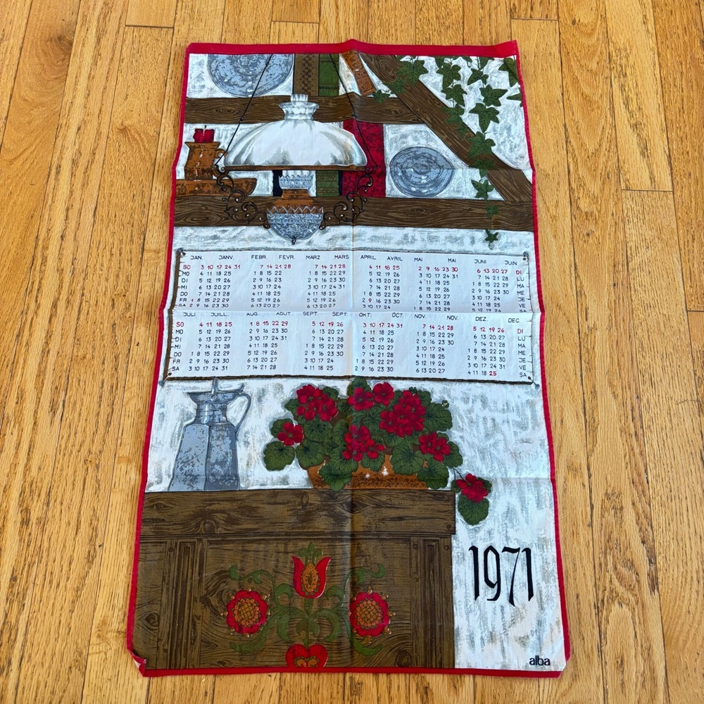 Pretty Linen Calendar, 1971.